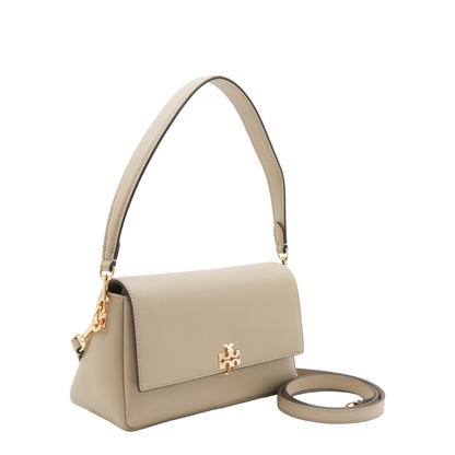 Charlie Small Leather Shoulder Bag - Soft Cement
