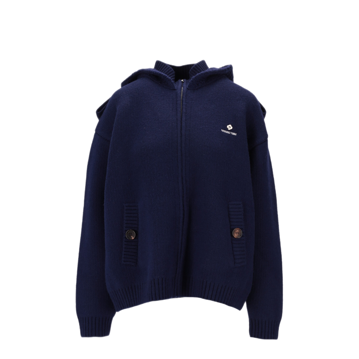 MAYFEYR - SHUSHU TONG - Double Collar Zip Up Knit Jacket - MWDECO07KOA125NA100