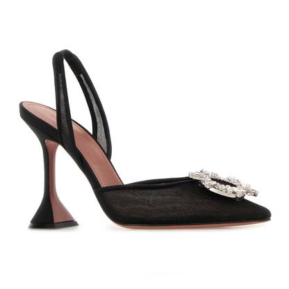 MAYFEYR - Amina Muaddi - Begum Mesh Sling Pumps - BEGUMMESHSLINGBLA95CLHEE