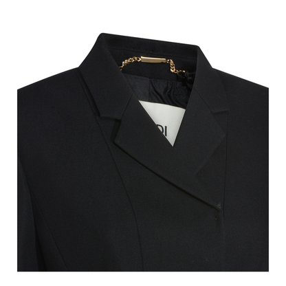Black Grain de Poudre Wool Jacket