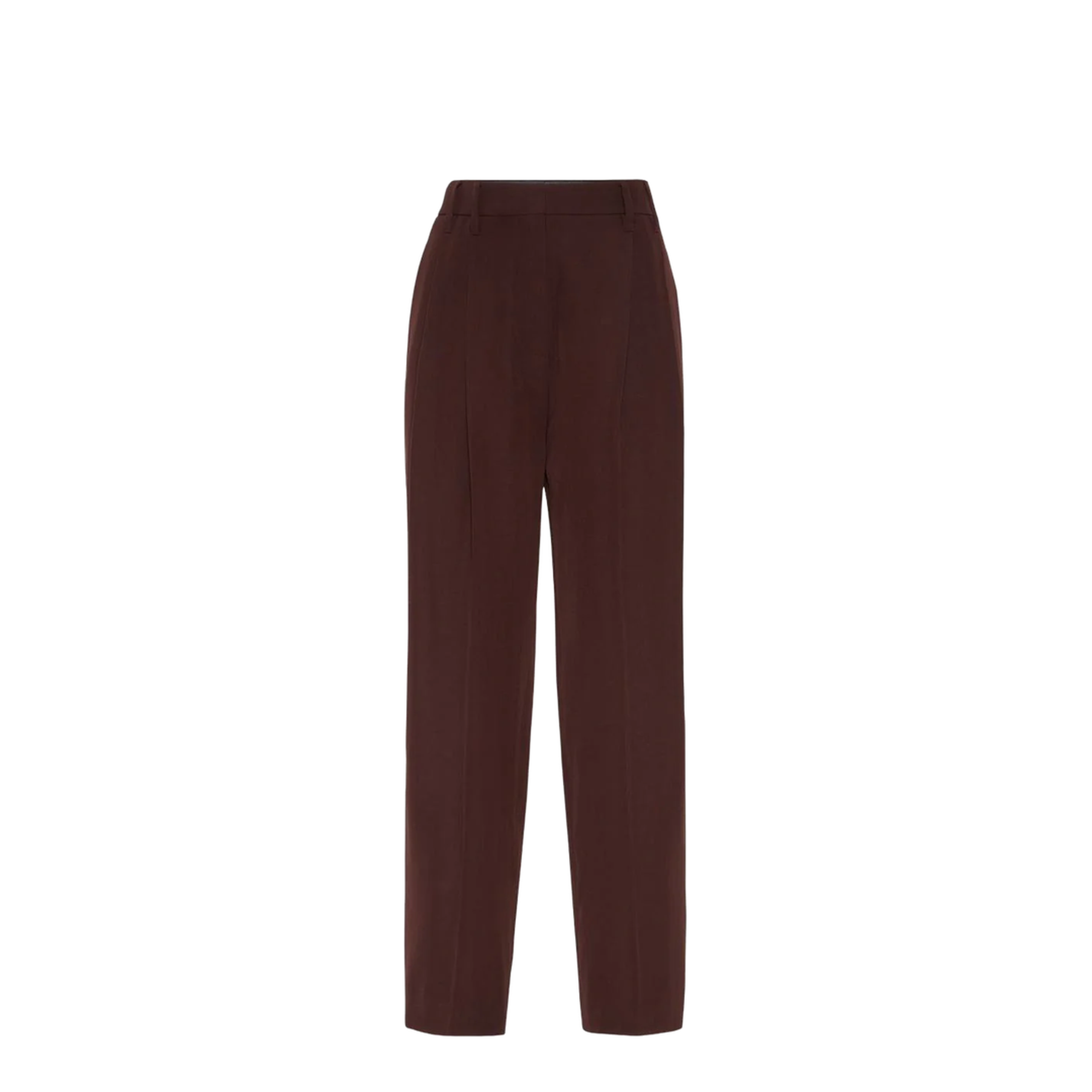 Wool Blend Trousers - Brown