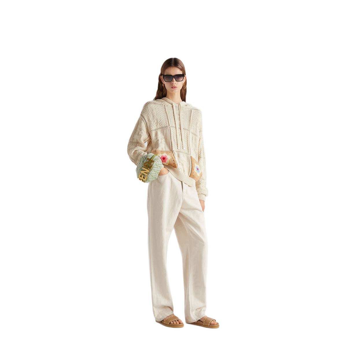 Beige Denim Trousers