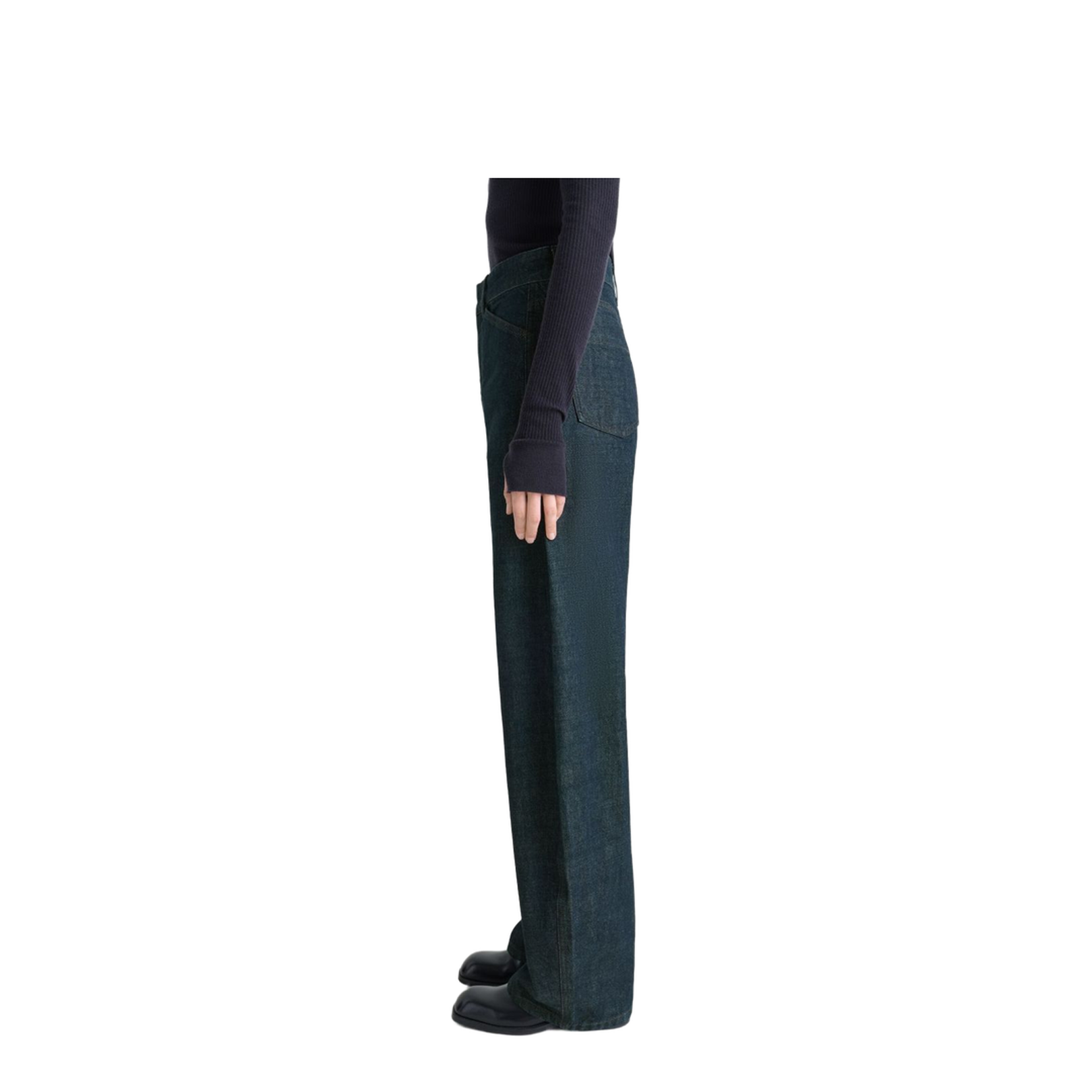 Cotton High-Waisted Trousers