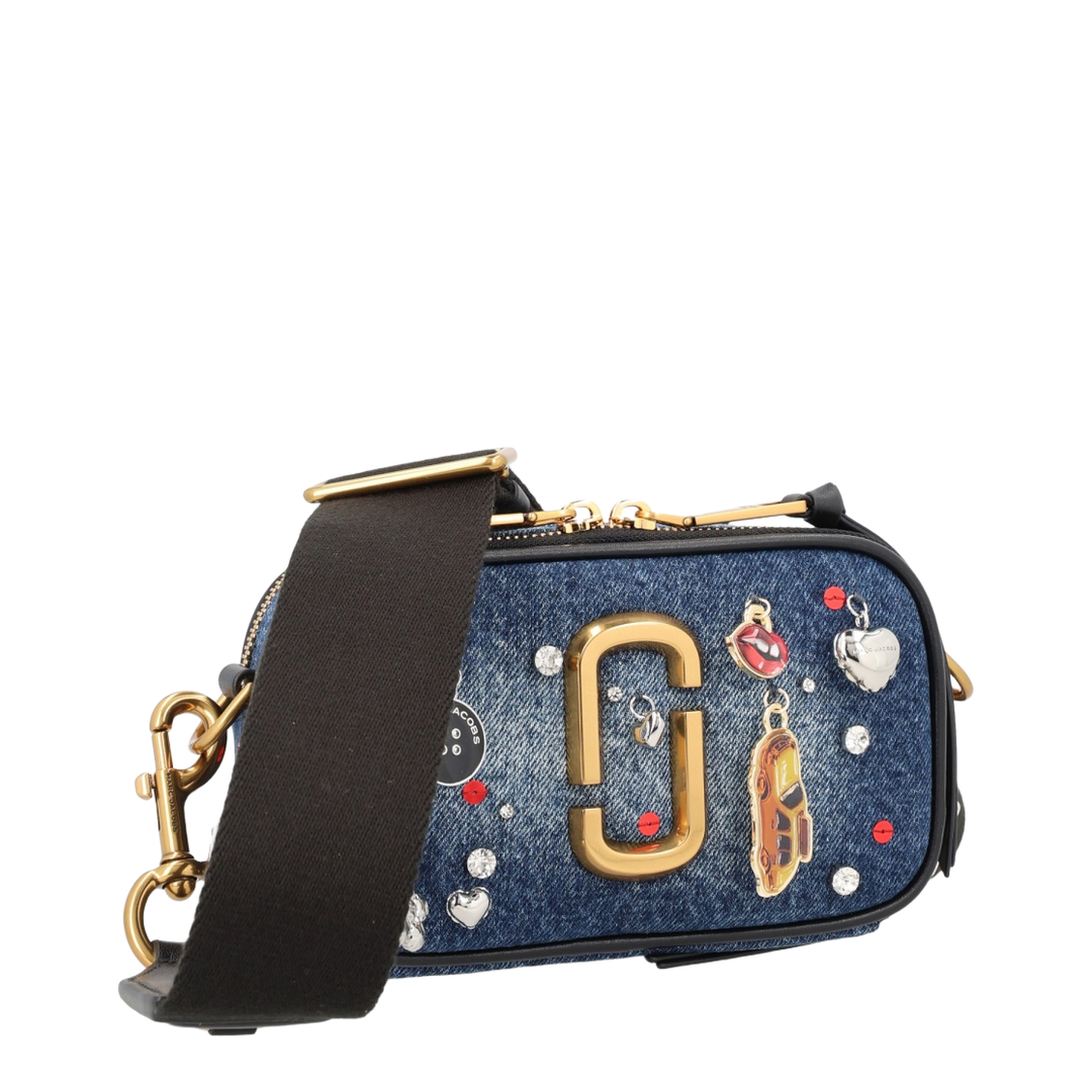 Snapshot Charm-Detail Denim Crossbody Bag