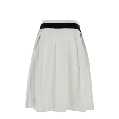 MAYFEYR - Prada - White Gabardine Skirt - P157IGSOOO1000F0009