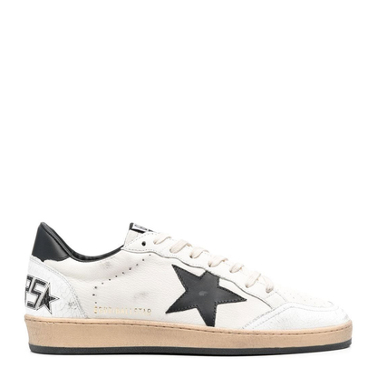 Ball Star in white nappa with black star