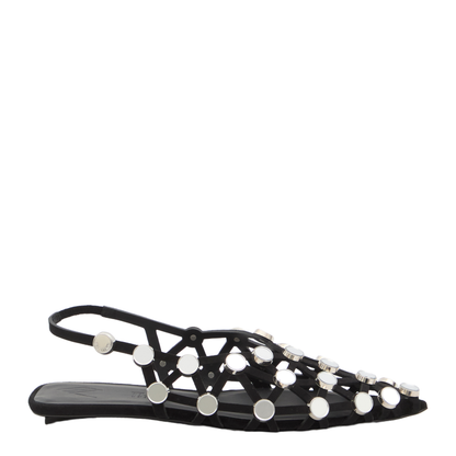 Black Grid Ballet Flats