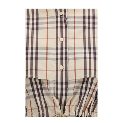 Beige Check Dress