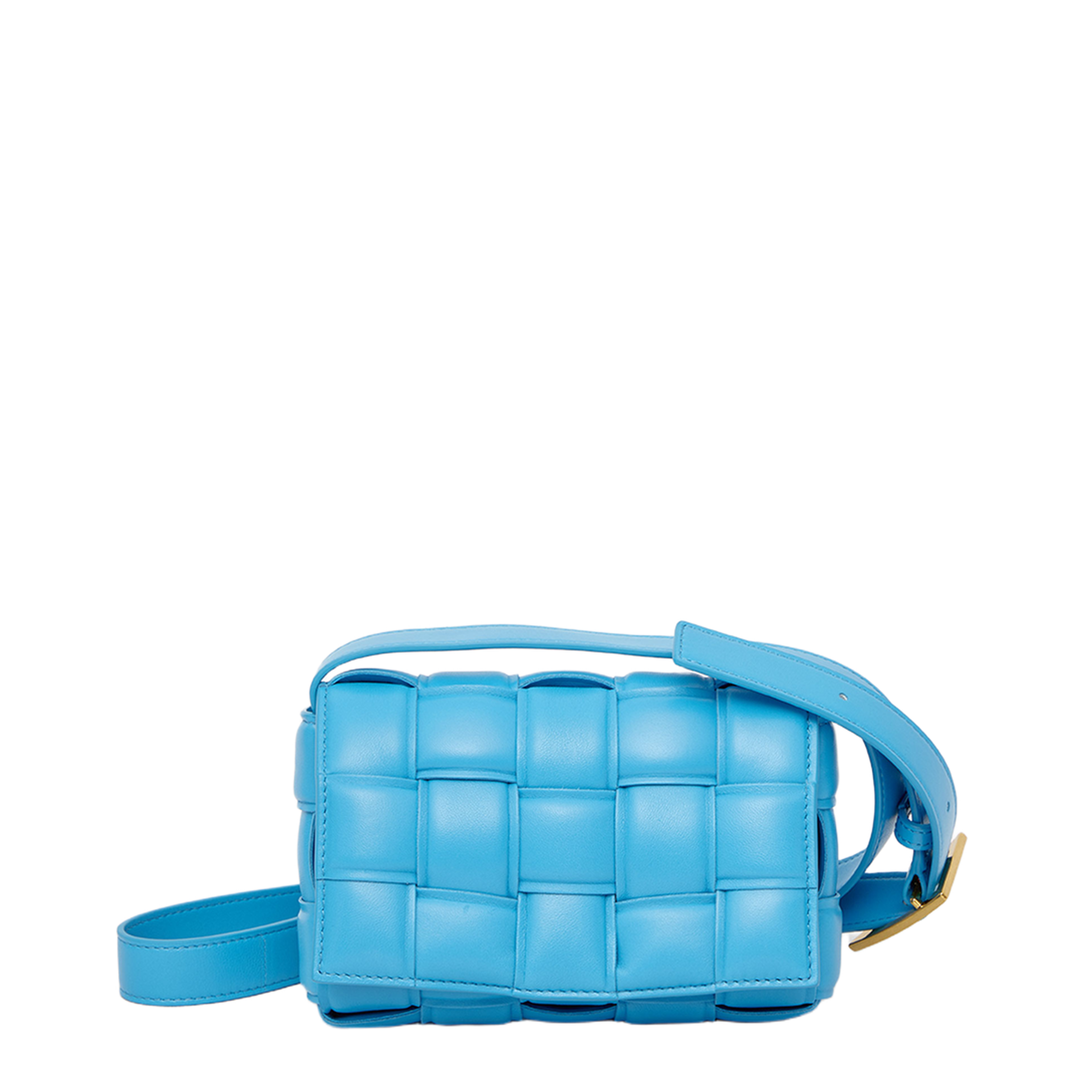 Small Cassette Shoulder Bag In Teal Pool & Gold