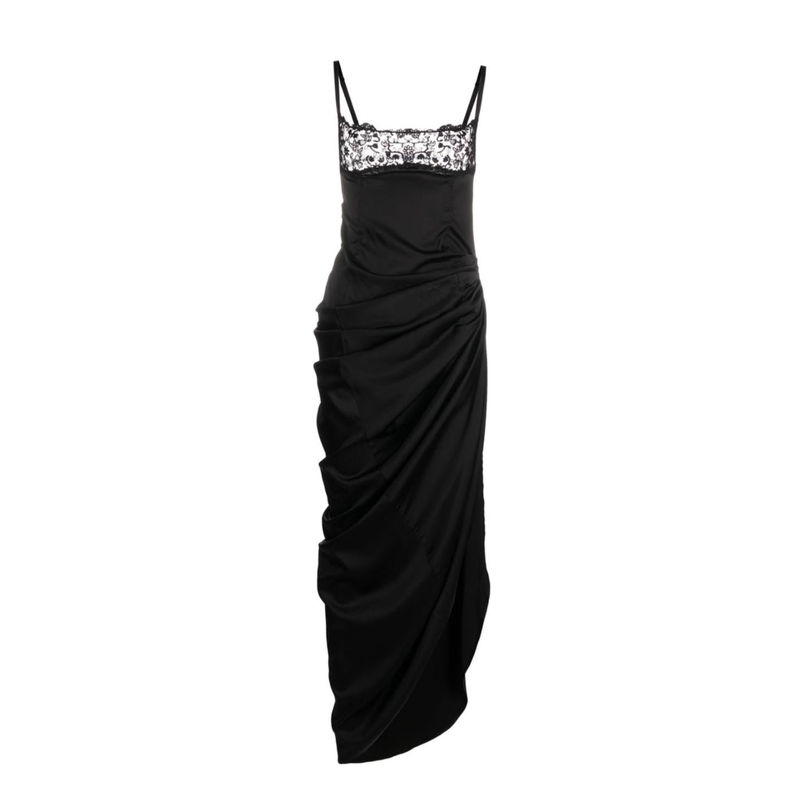 Floral-Embroidered Asymmetric Dress