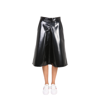 Patent-Effect A-Line Skirt