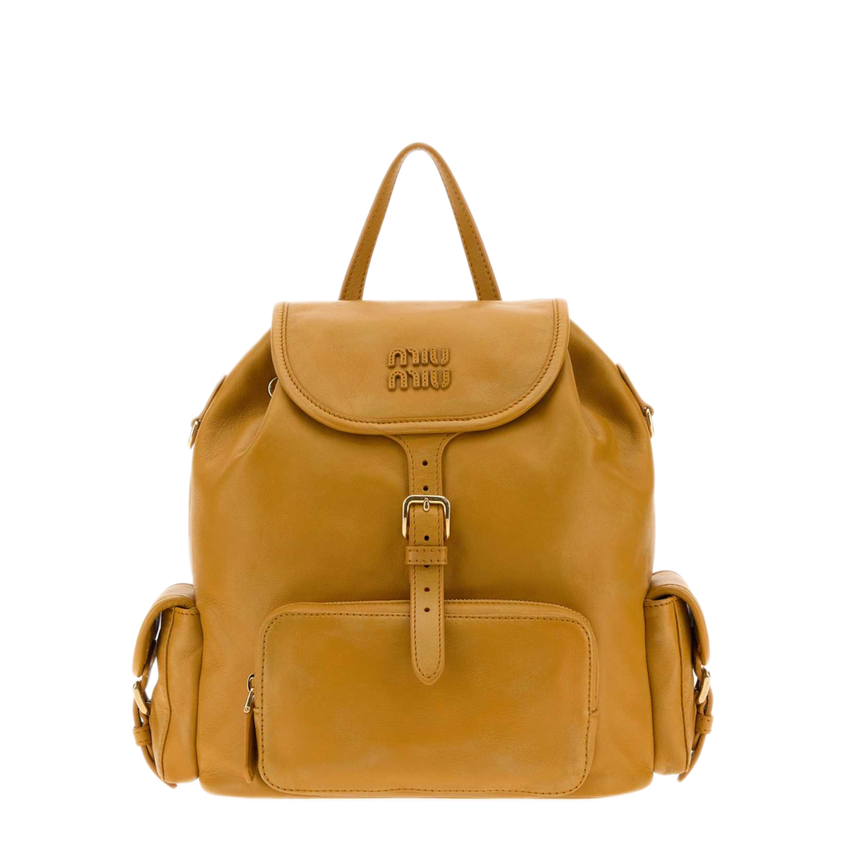 MAYFEYR - Miu Miu - Mustard Nappa Leather Backpack - 5BZ042AF6PF0R55