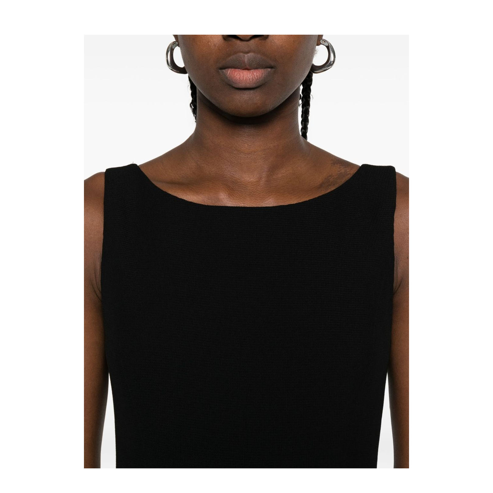 Waffle-weave Technical Fabric Sheath Dress