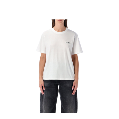 White Cotton Crew Neck Short Sleeves