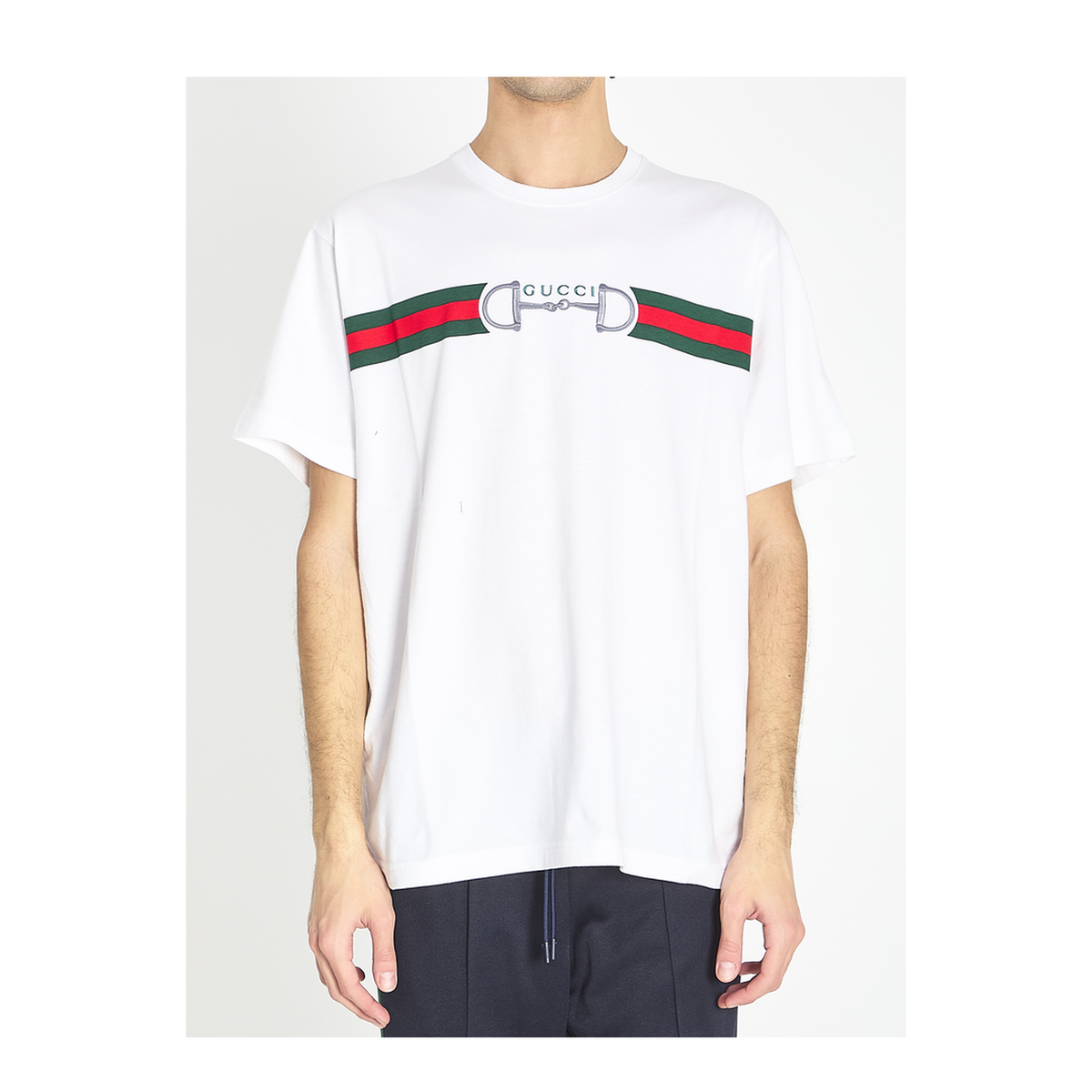 Cotton Jersey T-Shirt with Embroidery in White