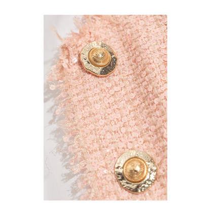 Sequin Tweed Jacket Pink