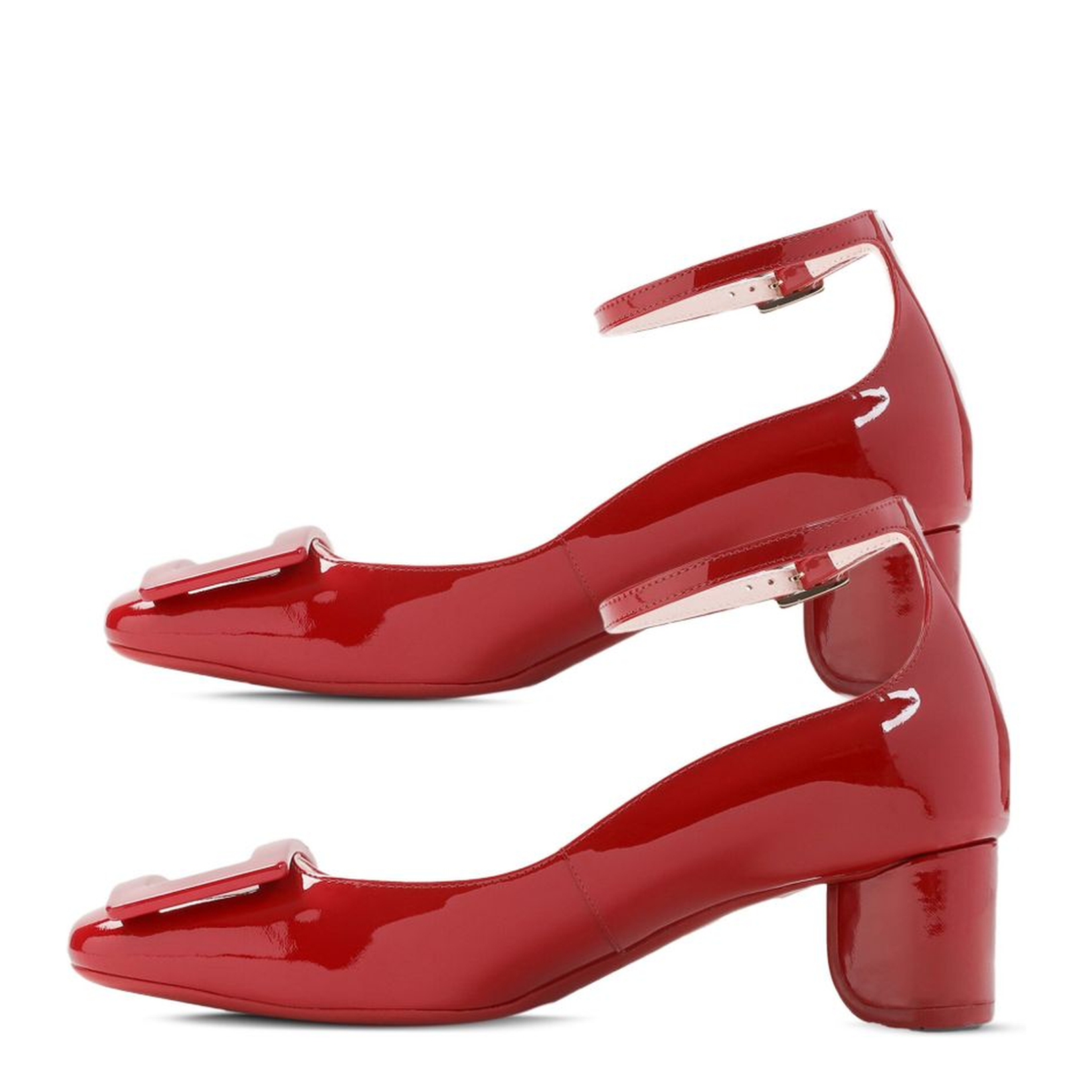 Ankle Strap U Look Pumps in Patent Leather