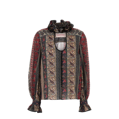Printed Cotton Blend Blouse