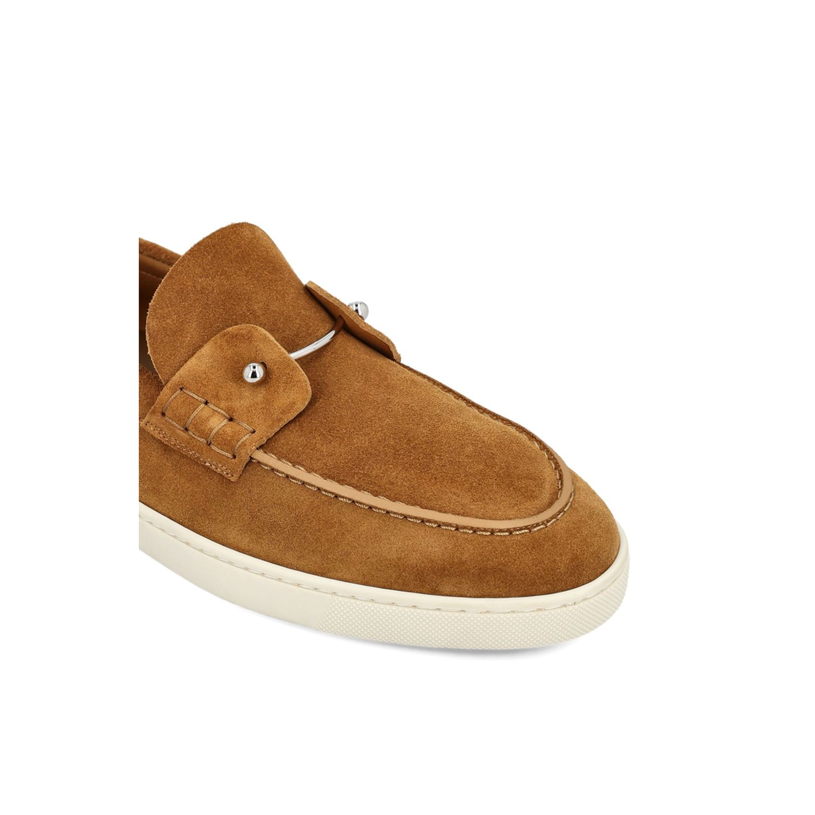 Brown Suede Leather Flat Sole Round Toe