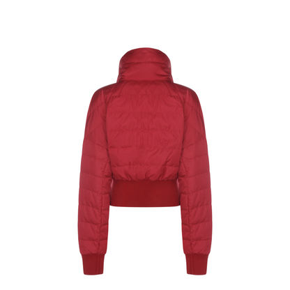 Cropped Jacket With Logo Plaque On The Zip Puller And Logo Patch