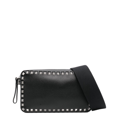 Rockstud Leather Messenger Bag