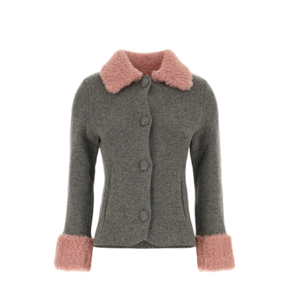 MAYFEYR - Moschino - Melange Grey Wool Blend Cardigan - J05805503497