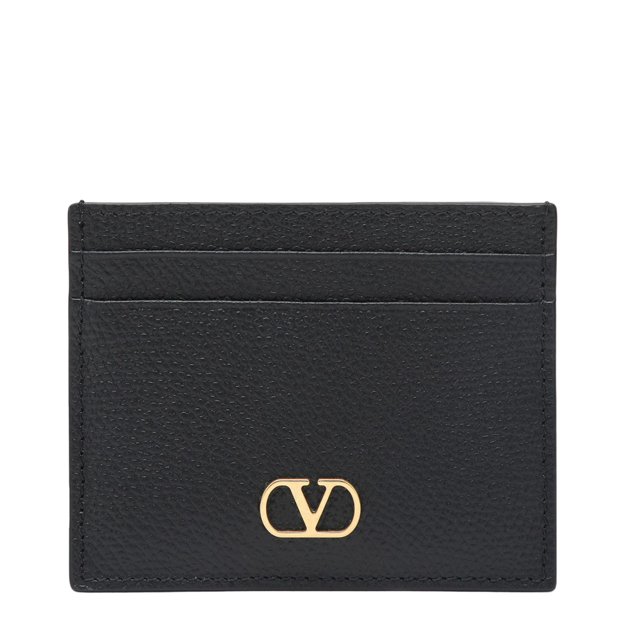 VLogo Signature Black Credit Card Holder