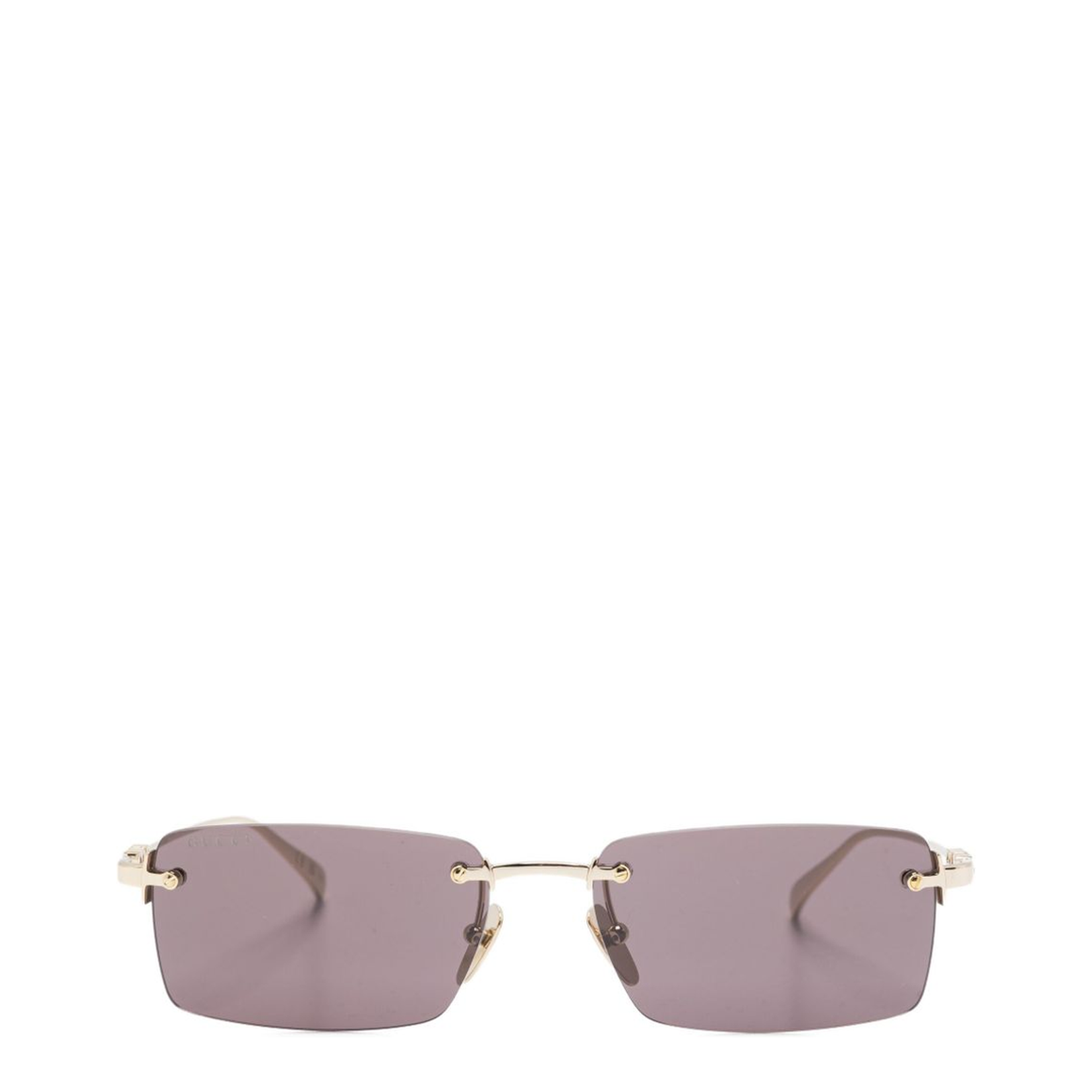 Light Gold-Toned Rectangular Sunglasses