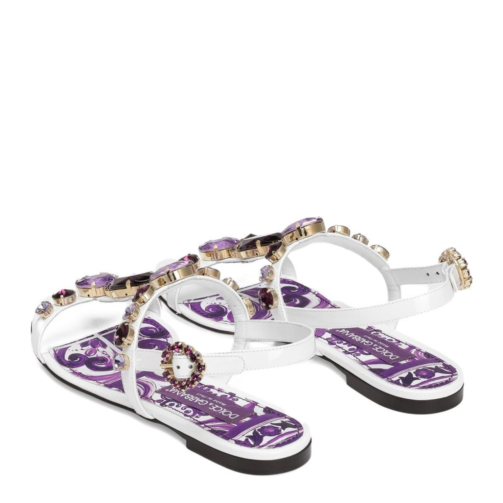 Flip-flops with jewel embroidery