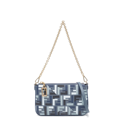 Baguette Canvas Clutch - Navy Blue