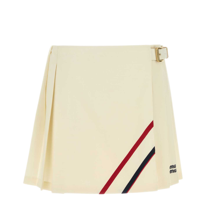 MAYFEYR - Miu Miu - Cream Canvas Mini Skirt - MG2350SOOO16DJF0018