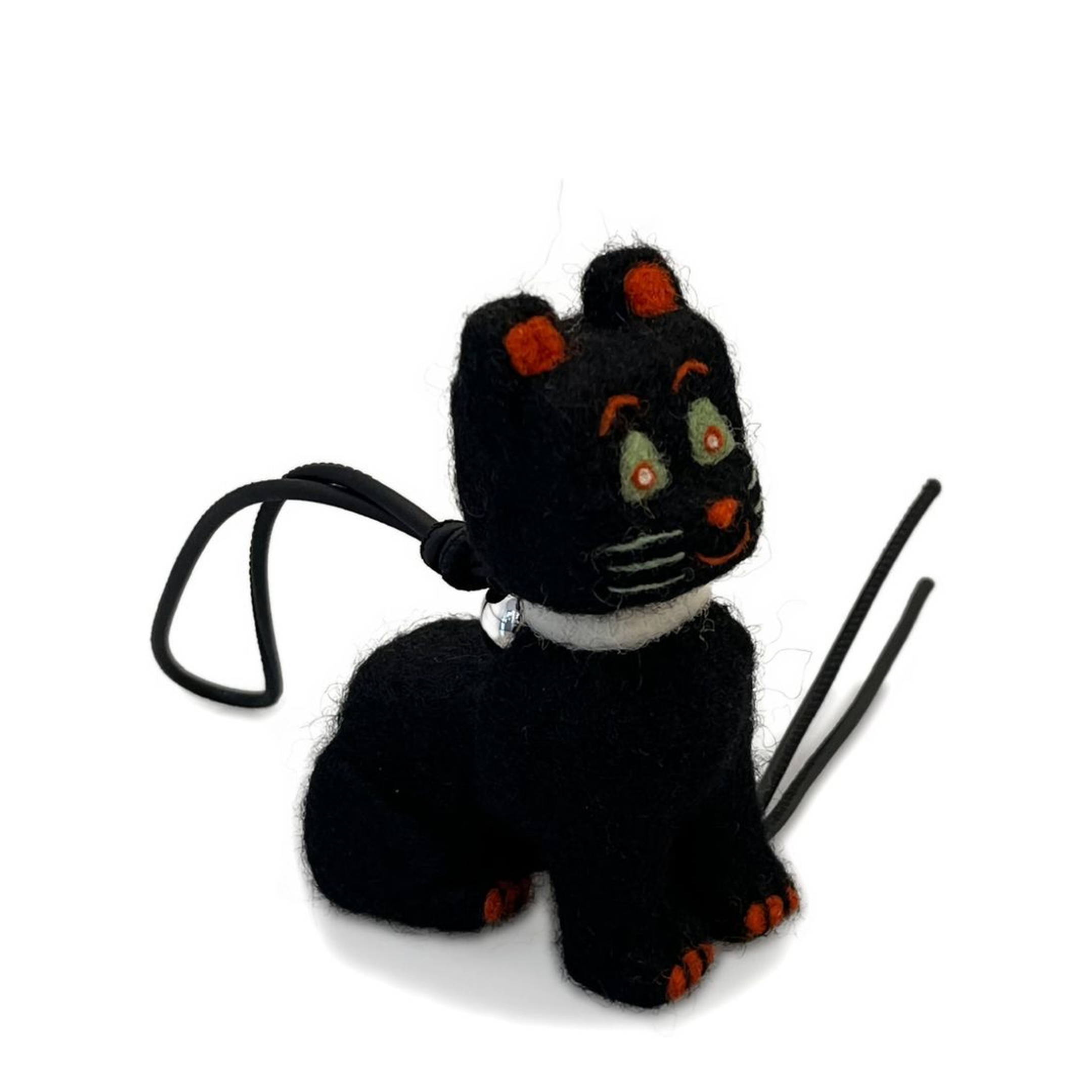 White Felt Cat Charm By Louis Wain