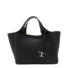 T Timeless Mini Calf Leather Tote - Black