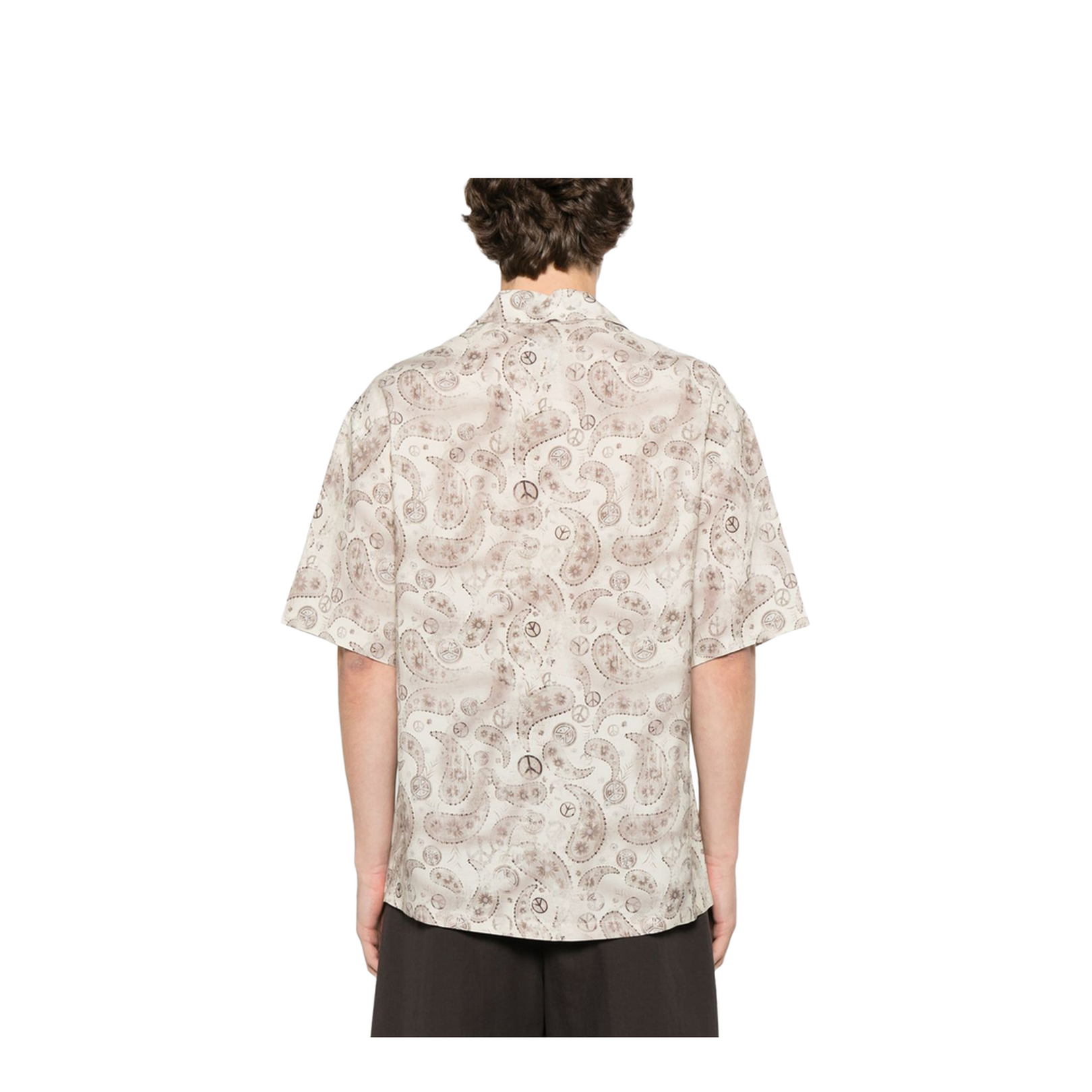 Short-Sleeved Viscose-Blend Shirt with All-Over Print