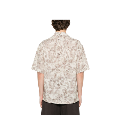Short-Sleeved Viscose-Blend Shirt with All-Over Print