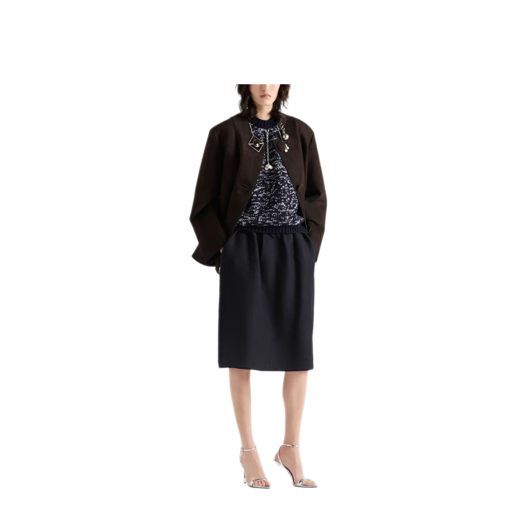MAYFEYR - Prada - Chevron Wool Midi Skirt - P134ZGSOOO18DEF0008