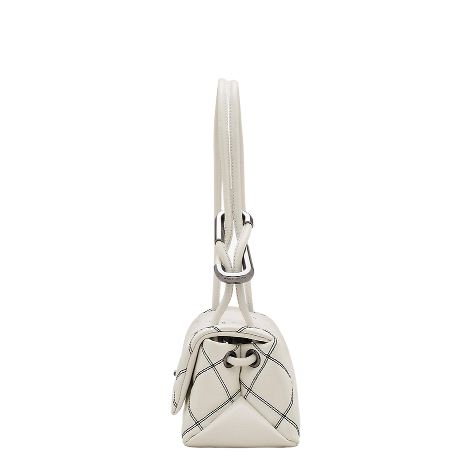 Mini Dual White Quilted Shoulder Bag