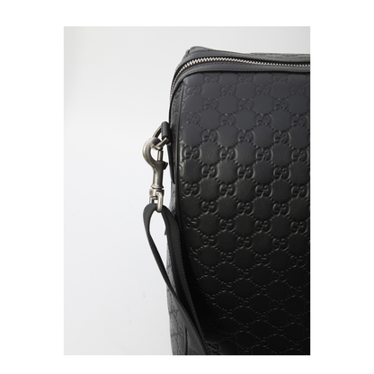 Large Duffle Bag in Black Leather