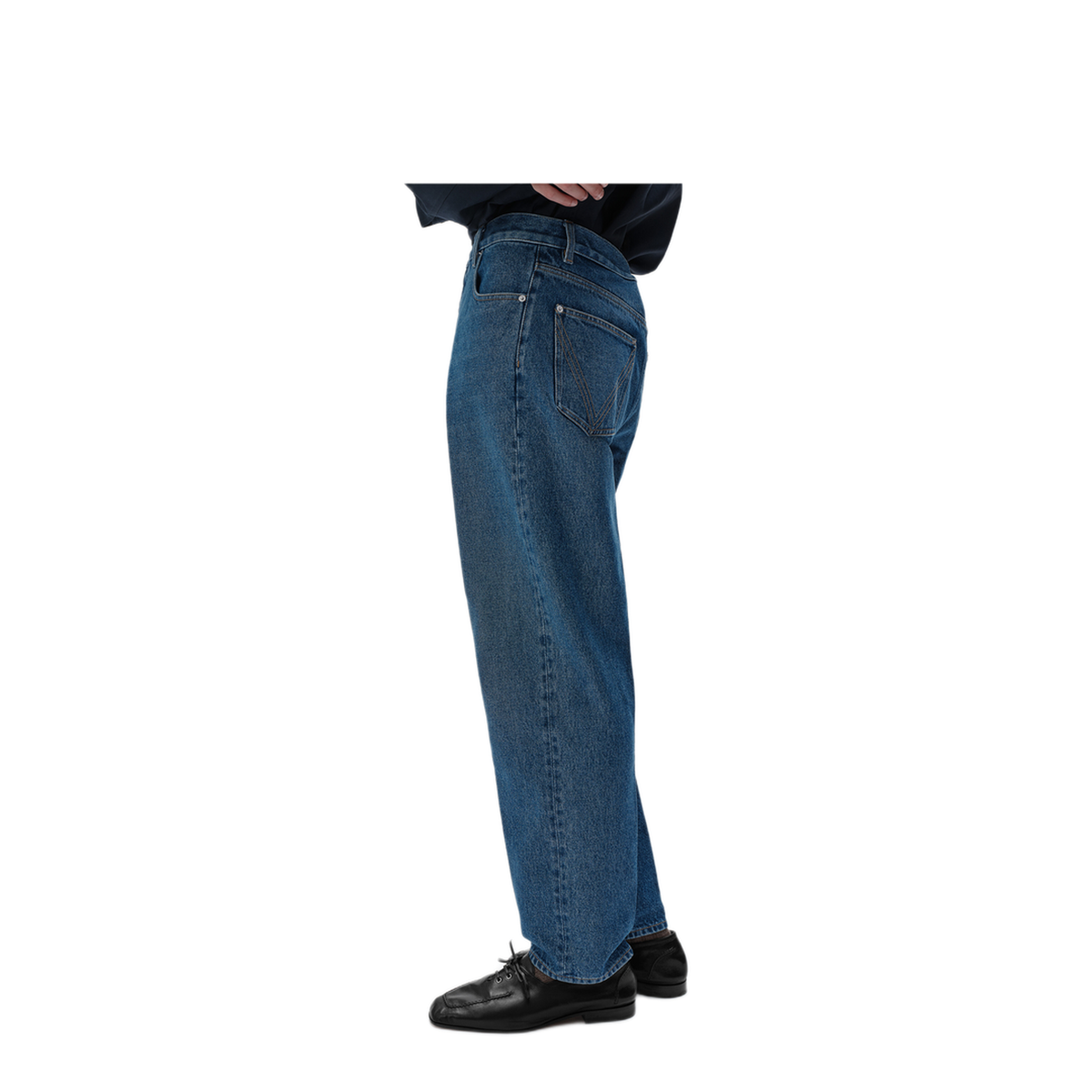 Wide Leg Medium Indigo Wash Jeans