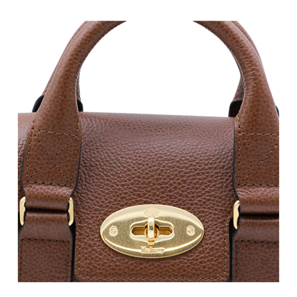 Mini Bayswater Small Classic Grain Top-Handle Bag - Oak
