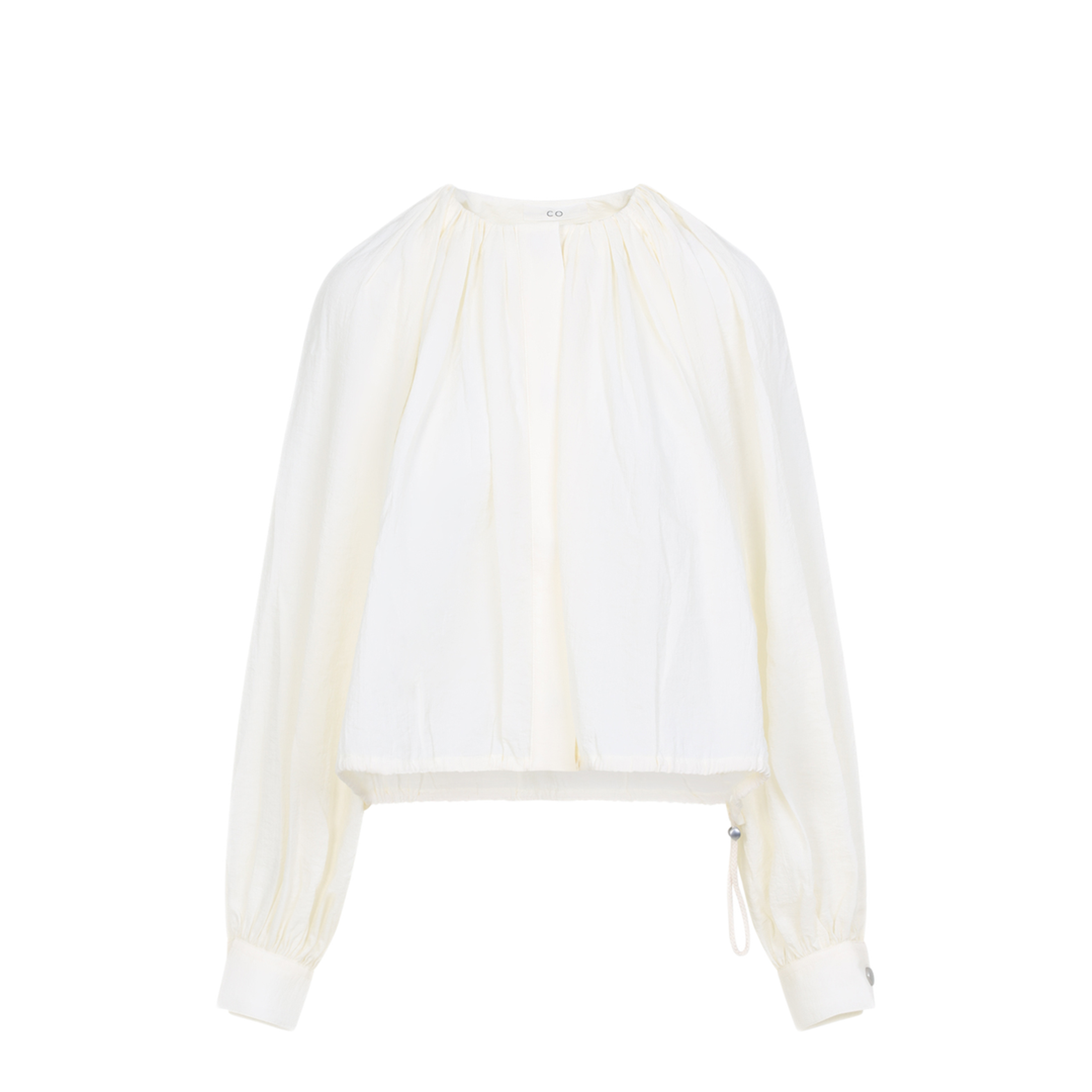 MAYFEYR - CO - Milk White Gathered Shirt - 1122WBRN112