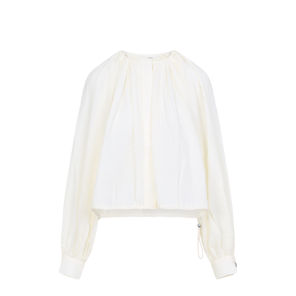 MAYFEYR - CO - Milk White Gathered Shirt - 1122WBRN112