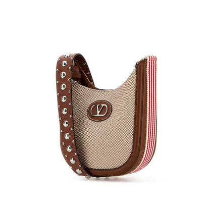 Two-Tone Canvas Vlogo Signature Crossbody Bag