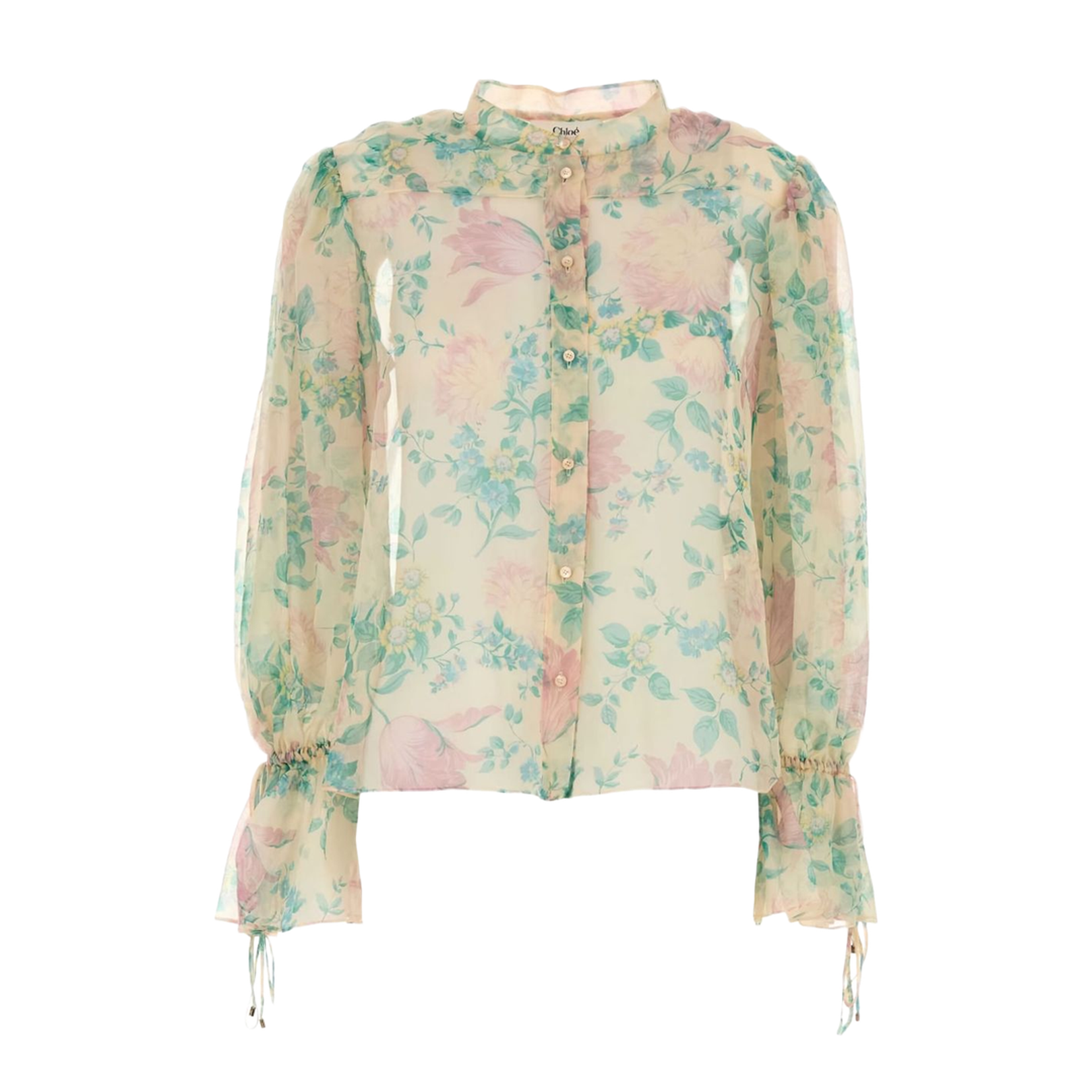 Light Beige Shirt with Tied Cuffs