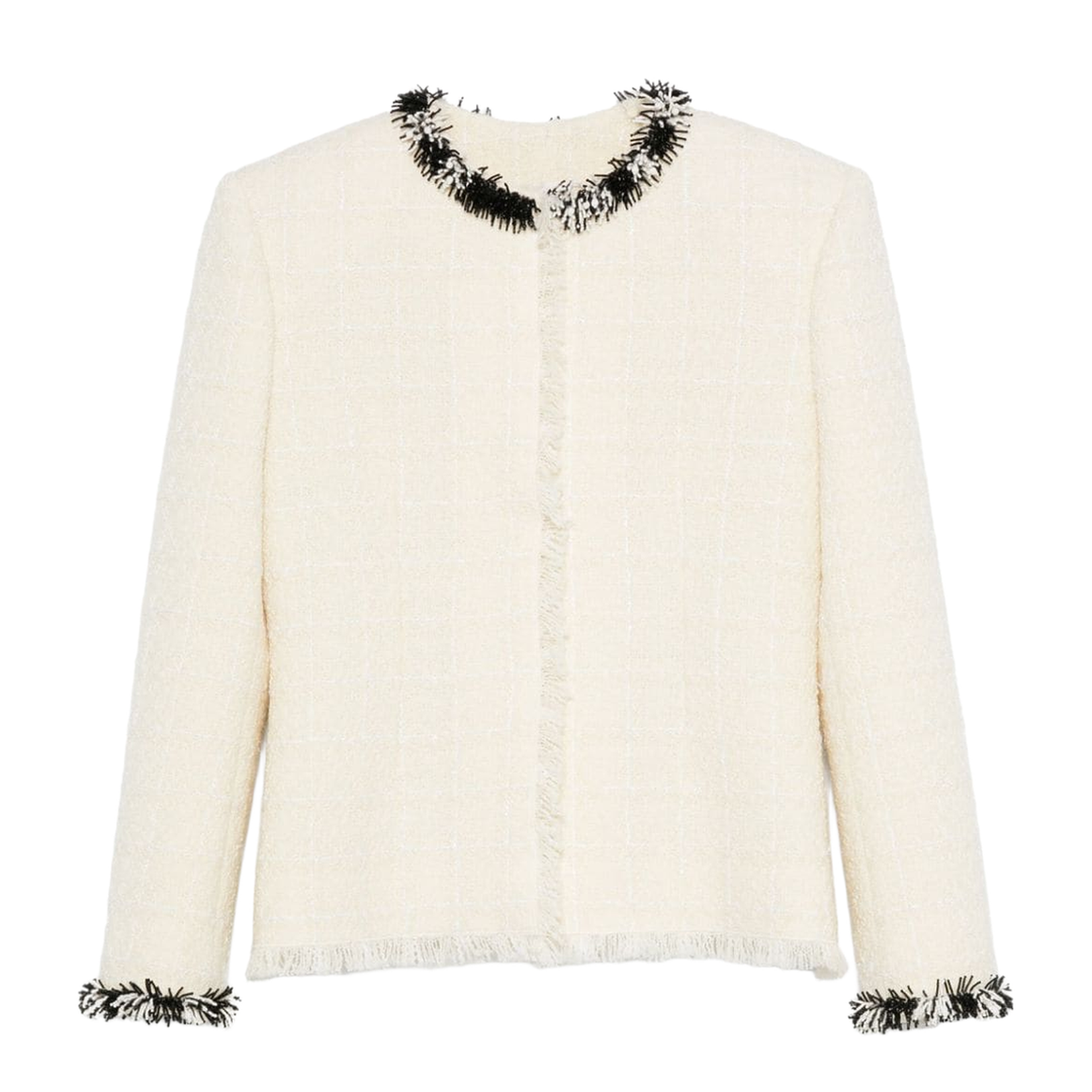 Elegant Ecru Wool Blend Jacket