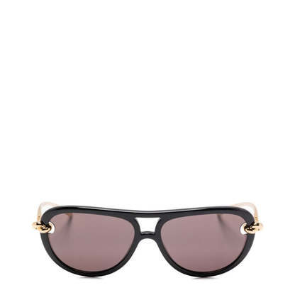 Knot Aviator Sunglasses in Black/Grey