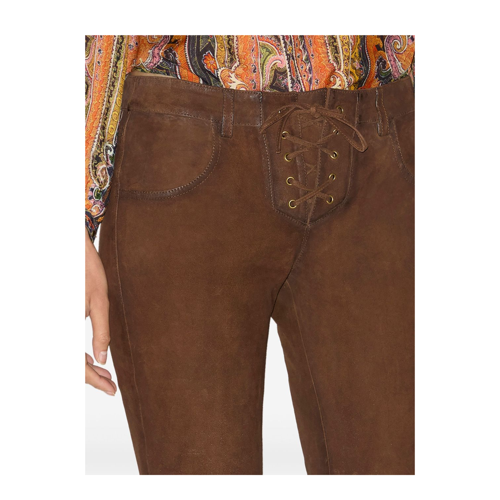 Vanel Suede Leather Trousers
