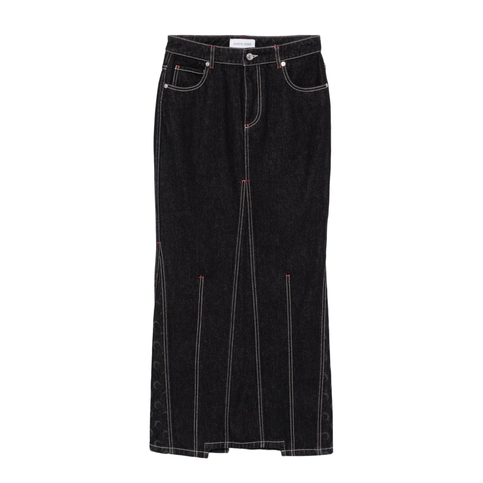 Crescent Moon Denim Long Skirt