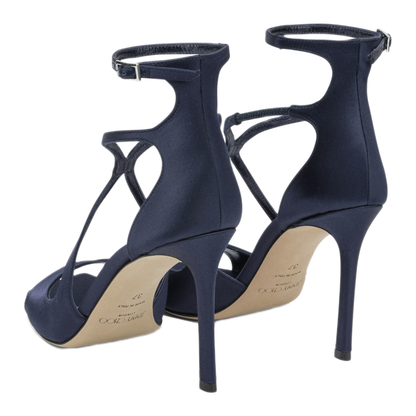 MAYFEYR - Jimmy Choo - Azia 95Mm Heeled Sandals - AZIA95SATMARINE