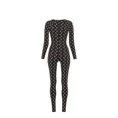 Moon Printed Catsuit - Black